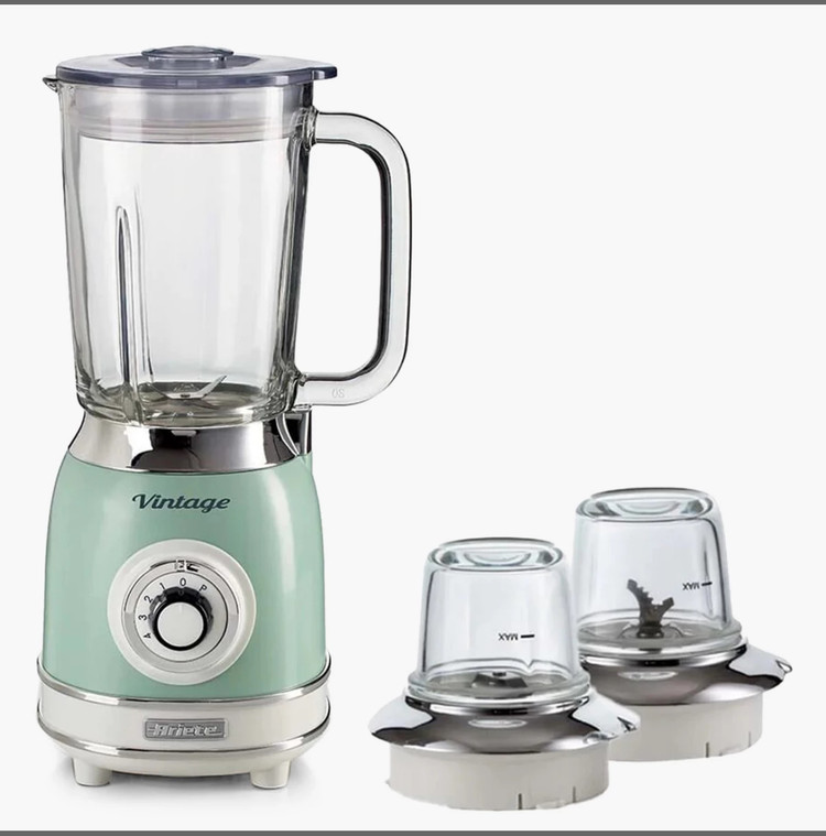 مخلوط کن آریته پارچ شیشه ای همراه با دو عدد آسیاب رنگ سبز سری وینتیج مدل 583/24