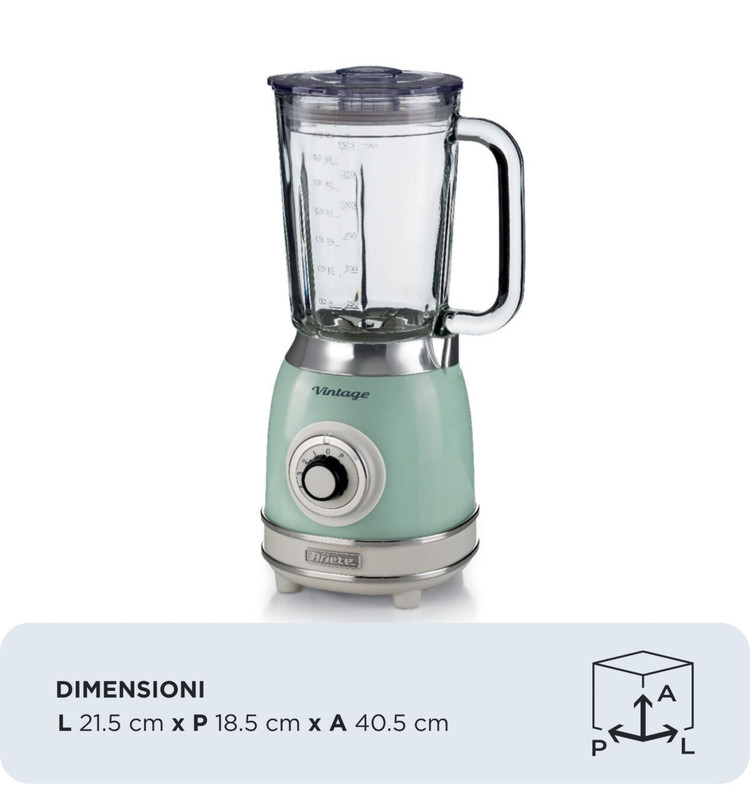 مخلوط کن آریته پارچ شیشه ای همراه با دو عدد آسیاب رنگ سبز سری وینتیج مدل 583/24