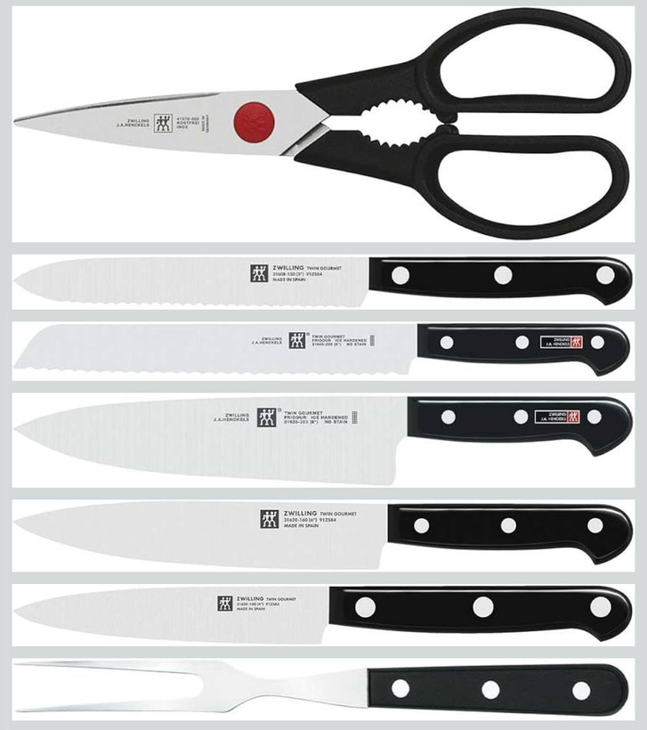 سرویس چاقو آشپزخانه 9 پارچه زولینگ آلمان مدل Zwilling Twin Gourmet